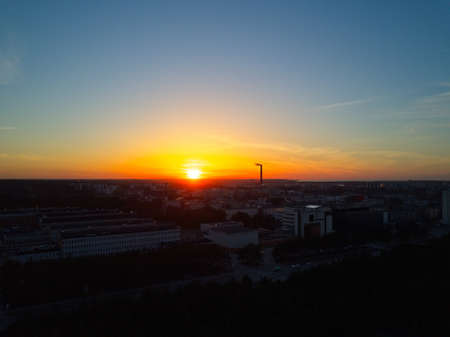 Panoramic aerial view of City Tallinn Estonia , Distrikt mustamjaeの写真素材