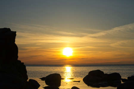 Beautiful sunset at the seaの写真素材