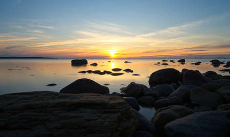 Beautiful sunset at the seaの写真素材