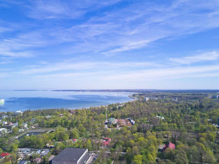 Aerial view of City Tallinn Estoniaの写真素材