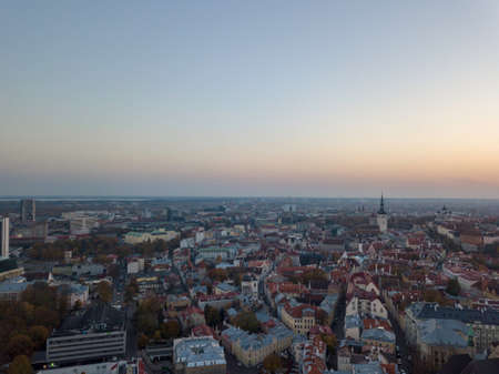 Aerial of city Tallinn, Estoniaのeditorial素材