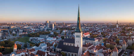 Aerial of city Tallinn, Estoniaのeditorial素材