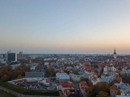 Aerial of city Tallinn, Estoniaのeditorial素材