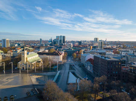 Estonia, Tallinn - 04.11.2018 : Aerial view of CITY TALLINN ESTONIAのeditorial素材