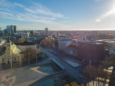 Estonia, Tallinn - 04.11.2018 : Aerial view of CITY TALLINN ESTONIA