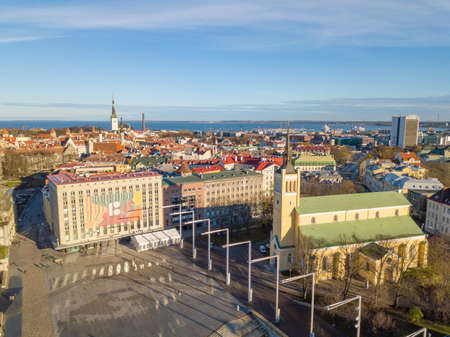 Estonia, Tallinn - 04.11.2018 : Aerial view of CITY TALLINN ESTONIA