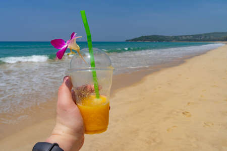 Cocktail on the beachの写真素材