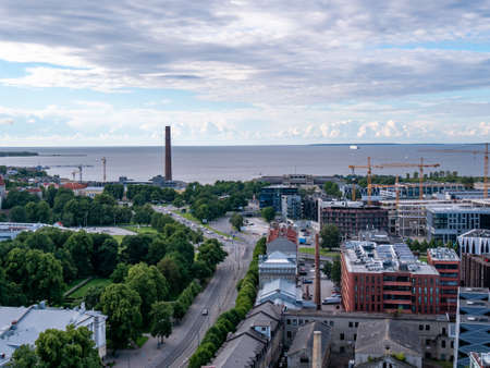 Aerial view of city Tallinn Estonia business districtのeditorial素材