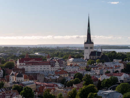 Aerial view of city Tallinn Estonia business districtのeditorial素材