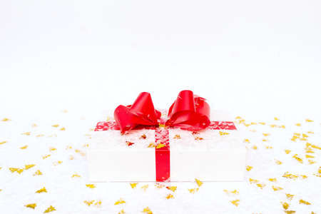 christmas gift, box, xmas background, abstract imitation paper Christmas trees.New year...
