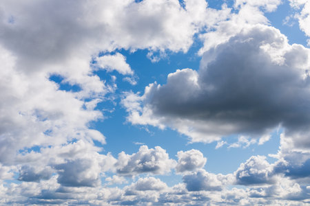 White clouds. perfect blue sky.Dramatic sky with stormy clouds.Deep blue heaven sky.の写真素材