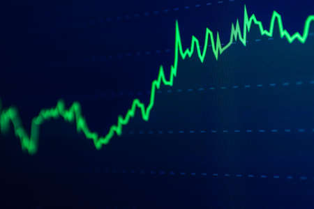 Grow Stock market trading graph in graphic concept.financial investment or economic trends business...