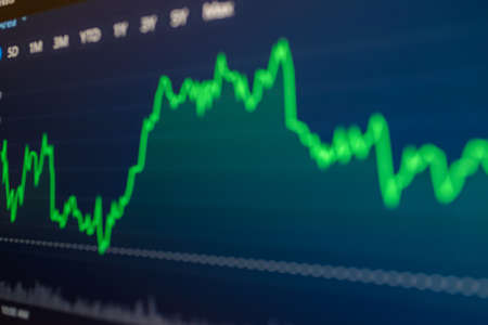 Stock market success chart on the screen. Selective focus.Blurred image.の写真素材