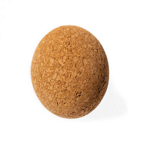 Nice brown egg oval shape cork isolated on white background,close up.の写真素材