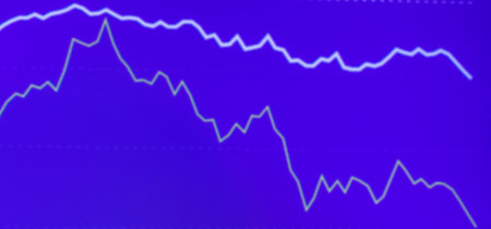 Abstract finance crisis curve purple,veri peri color background.Investment, marketing...