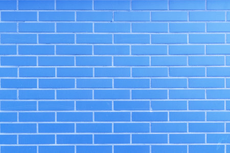 Nice blue new brick wall textured background.Banner background.