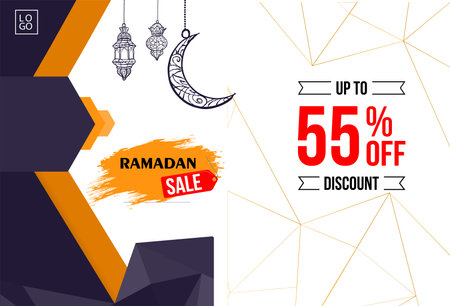 ramadan background poster banner ready for printのイラスト素材