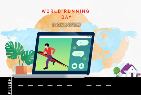Global Running Day on june business brochure flyer bannerのイラスト素材