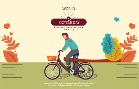 world bicycle day for better earthのイラスト素材