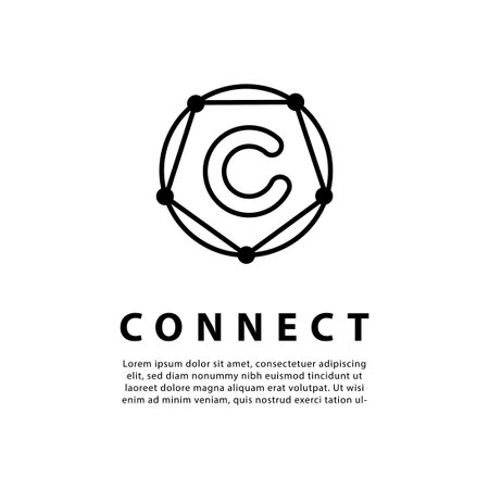 LETTER C CONNECTION SIMPLE WEB LOGOのイラスト素材