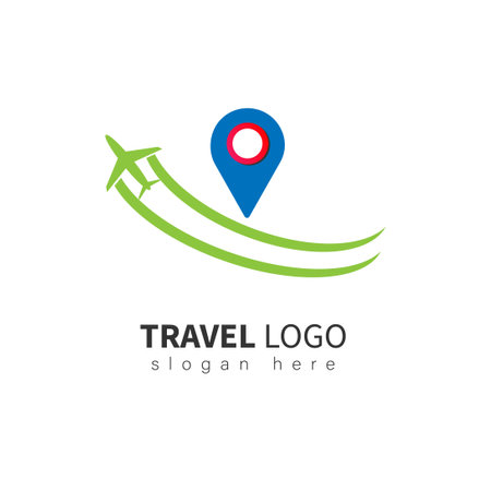 vector logo of an abstract airplane taking off with a trace of itのイラスト素材