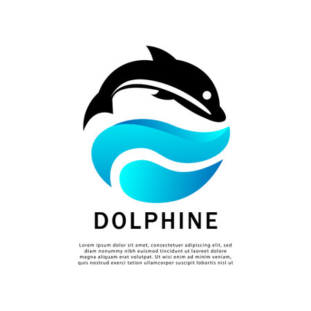FISH LOGO DOLPHIN SILHOUETTEのイラスト素材