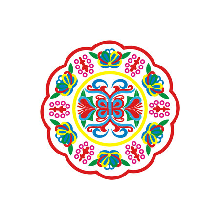 MANDALA FLOWER AND SWIRLS DECORATIONのイラスト素材