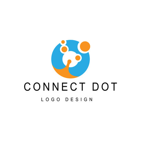 letter o dot logo geometry template identityのイラスト素材