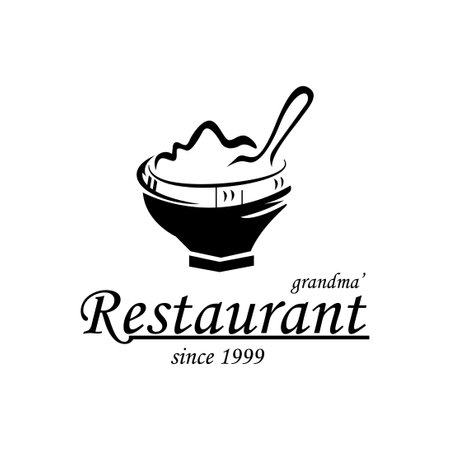 grandma restaurant logo templateのイラスト素材