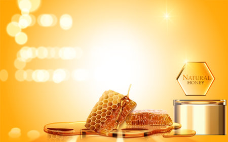 background for honey products that can be printed as brand labels for promotions and packaging layoutsのイラスト素材