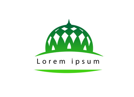 mosque icon minimalist logo template islam organization gathering communityのイラスト素材