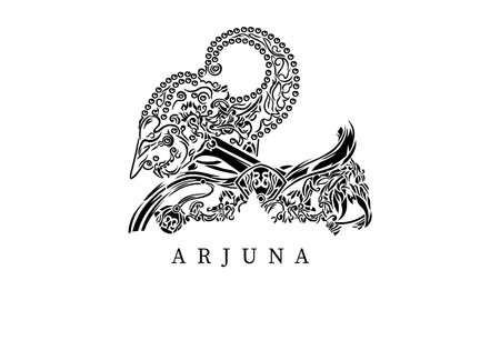 arjuna Vector illustration, Wayang, or modification character shadow puppets artのイラスト素材