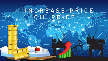 concept Oil fuel price rising concept Gasolineのイラスト素材