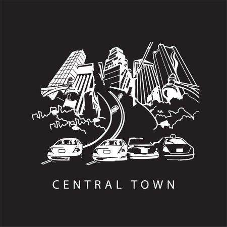 city silhouette building art abstract vector graphic print illustrationのイラスト素材