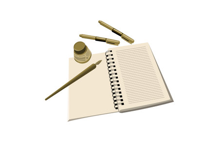 Flat lay composition with equipment for professional photographer on wooden background. Space for texのイラスト素材