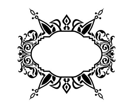 border swirls template badgeのイラスト素材