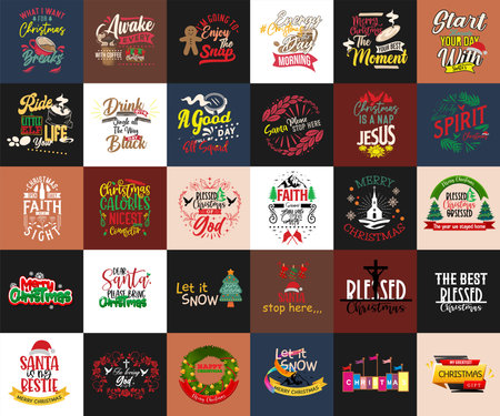 Christmas T shirt Design Vintages T shirt Vector, Christmas Tree and Happy Christmas Day Giftのイラスト素材