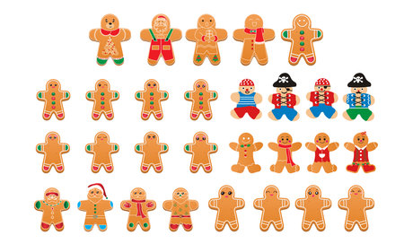 set illustration ginger cookies vectorのイラスト素材