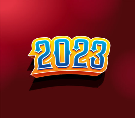 TEXT LETTER VECTOR 3D STYLE 2023のイラスト素材