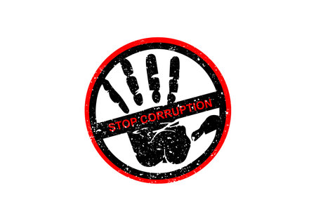 stop corruption graphic grunge effect retroのイラスト素材