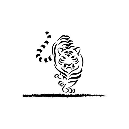 Black and white vector illustration.のイラスト素材