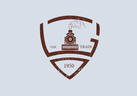 rail king train vintage logo locomotiveのイラスト素材