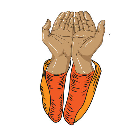 praying hand illustrationのイラスト素材