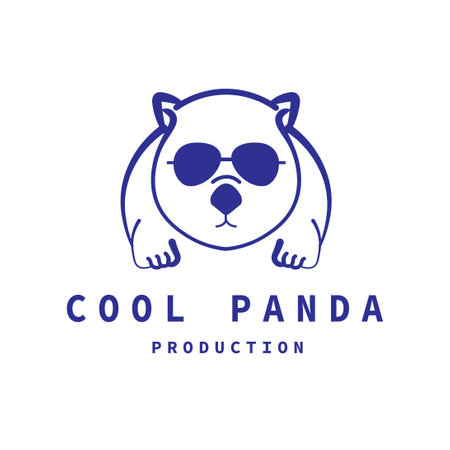 cool panda template logo animalのイラスト素材
