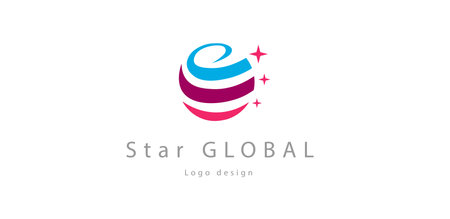 star globe logo template designのイラスト素材