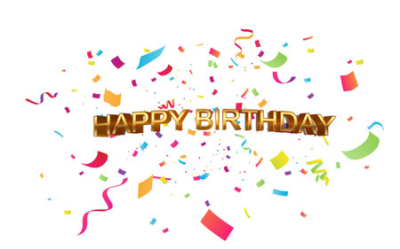 happy birthday text with glitter color fullのイラスト素材