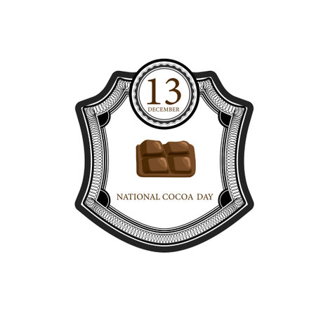 Chocolate day hand lettering with doodles cocoa beans isolated on white background or badges, banner,label stamp print, cardのイラスト素材