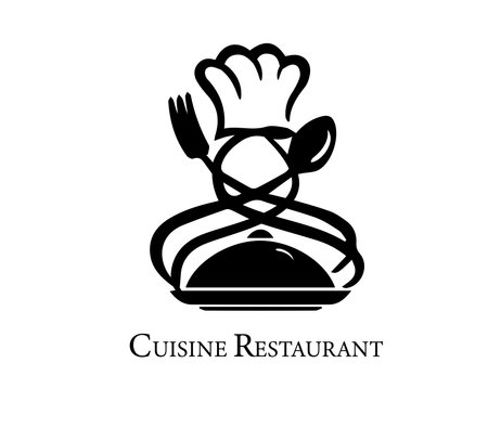 food cuisine restaurant logo design with fork and spoonのイラスト素材