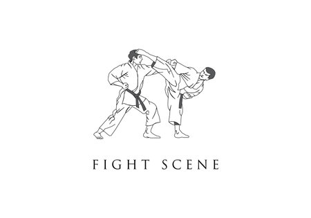 art fight logo people template sport illustratorのイラスト素材