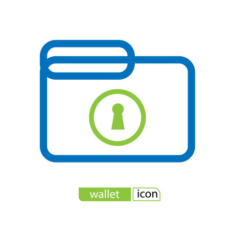 Wallet Logo. Crypto Currency Wallet Icon. E Coins Vector Symbolのイラスト素材